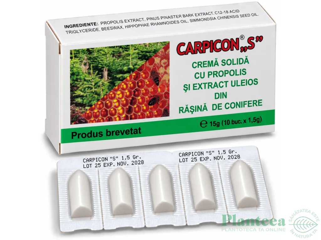 Supozitoare Carpicon S blister 10x1,5g - ELZIN PLANT