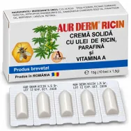 Supozitoare ulei ricin parafina Aur Derm 10x1,5g - LAUR MED
