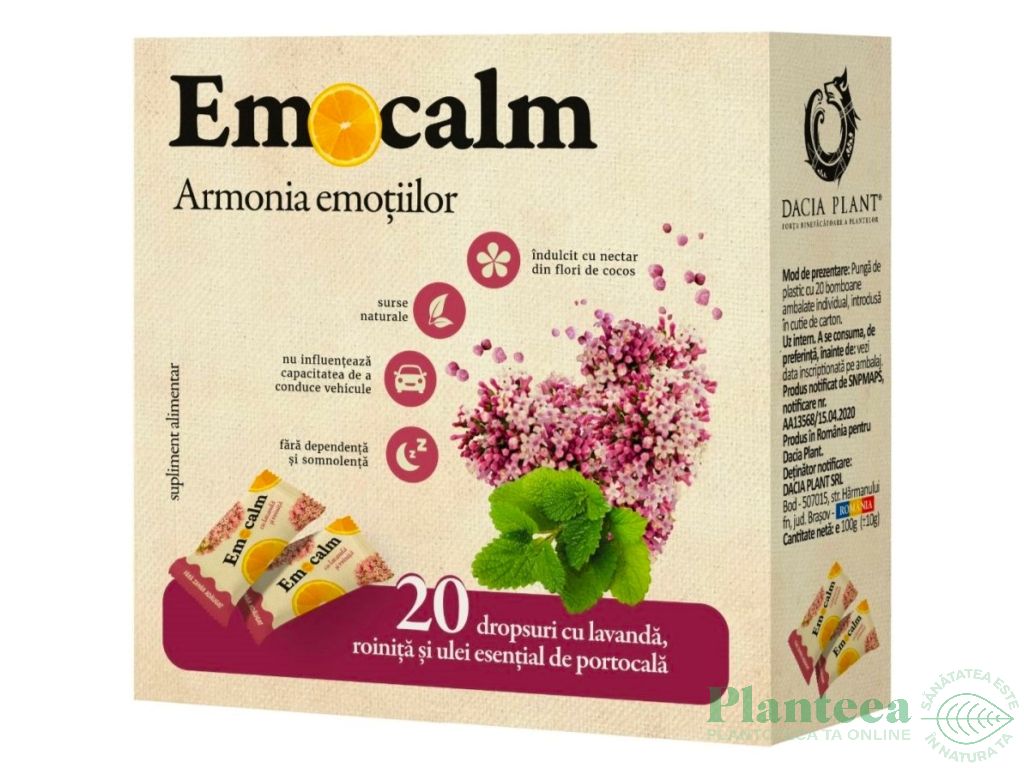 Emocalm drops lavanda roinita fara zahar 20cp - DACIA PLANT