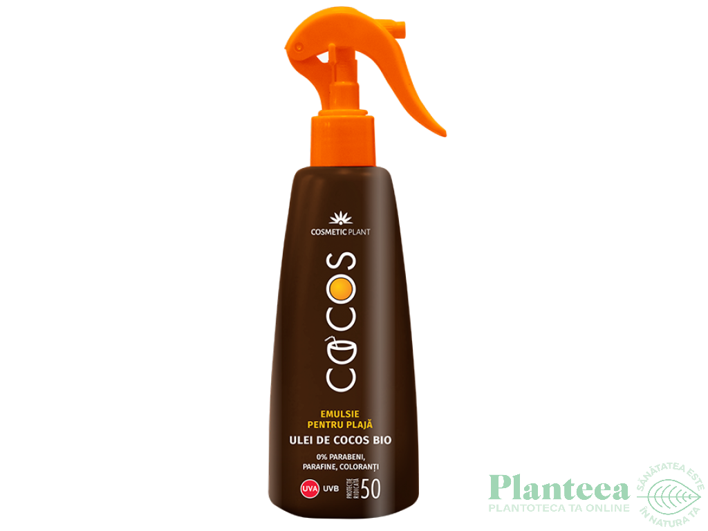 Emulsie plaja spf50 ulei cocos 200ml - COSMETIC PLANT