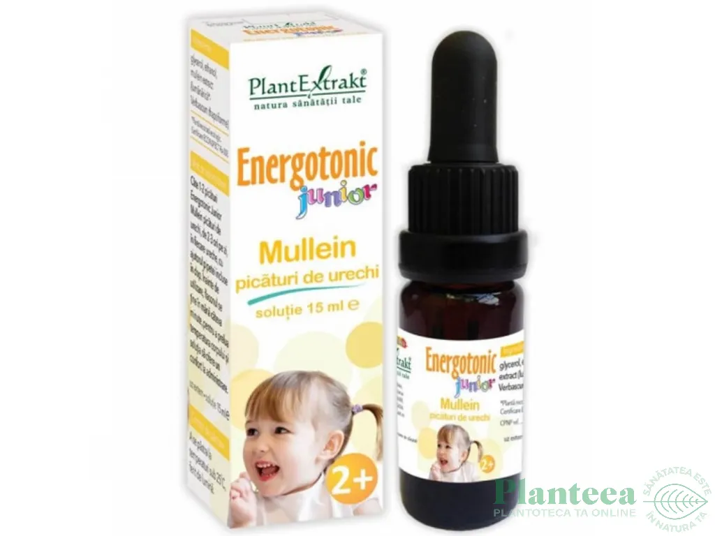 Picaturi urechi Mullein Energotonic junior +2ani 15ml - PLANTEXTRAKT