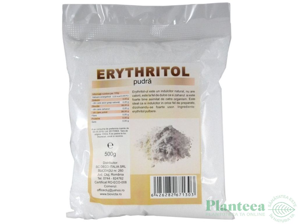 Erythritol indulcitor pulbere 500g - DECO ITALIA