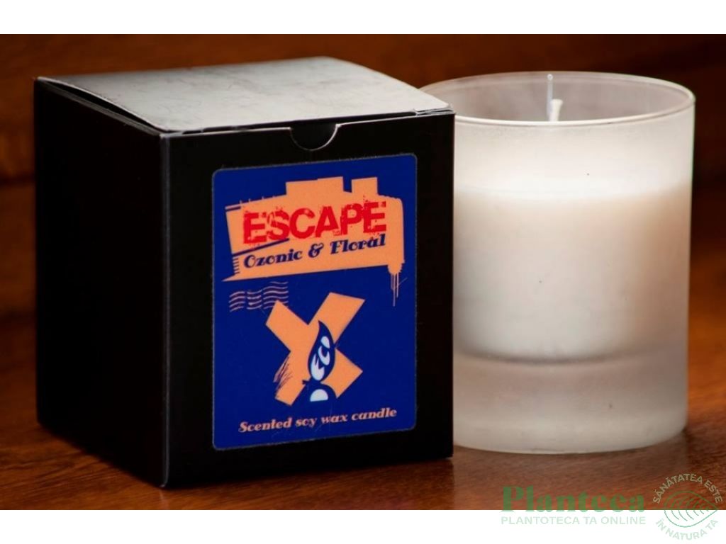 Candela sticla ceara soia 40h Escape 130g - D`ECO