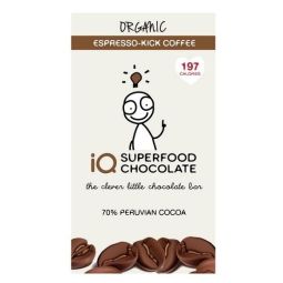 Ciocolata neagra 70% cafea espresso eco 35g - IQ CHOCOLATE