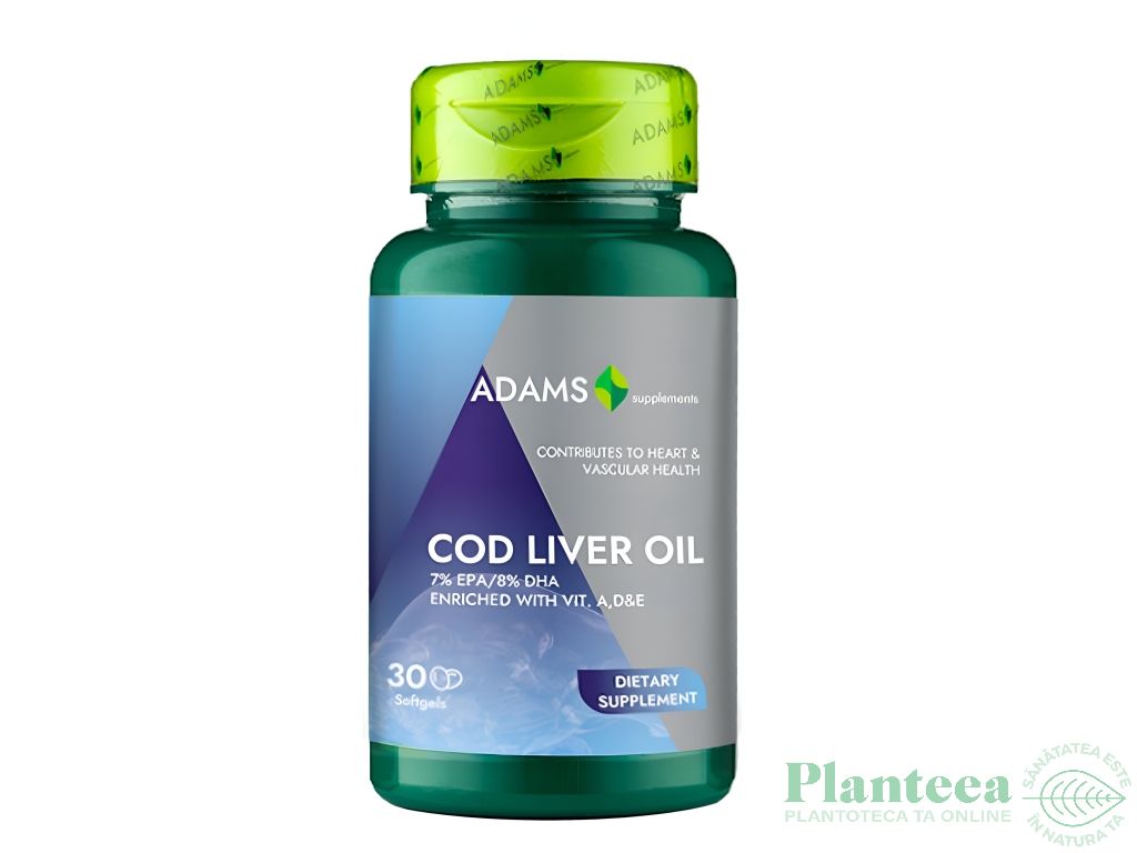 Cod liver oil 1000mg 30cps - ADAMS SUPPLEMENTS