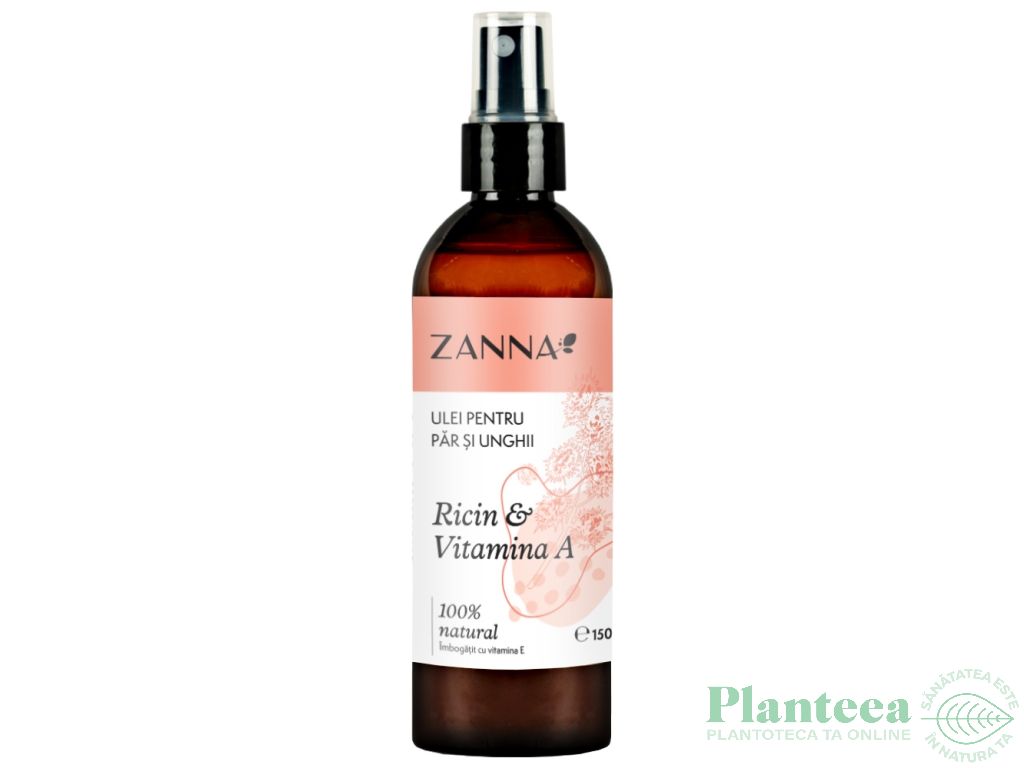 Ulei par unghii ricin vitamina A spray 150ml - ZANNA