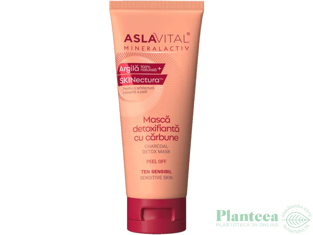 Masca detoxifianta carbune peel off 100ml - ASLAVITAL MINERALACTIV