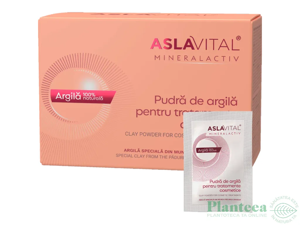 Argila pudra tratamente cosmetice plicuri 10x20g - ASLAVITAL MINERALACTIV