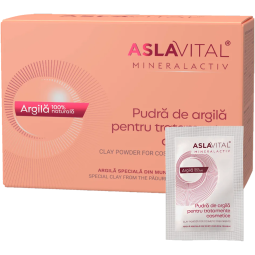 Argila pudra tratamente cosmetice plicuri 10x20g - ASLAVITAL MINERALACTIV