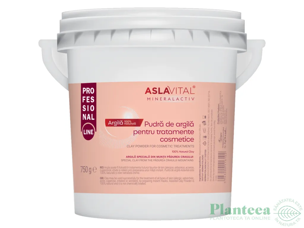 Argila pudra tratamente cosmetice 750g - ASLAVITAL MINERALACTIV