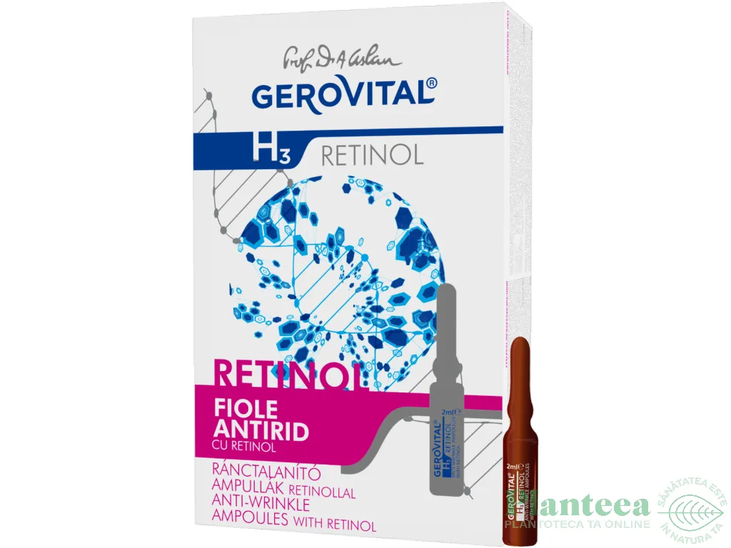 Fiole antirid retinol vitamina A 10x2ml - GEROVITAL H3 RETINOL