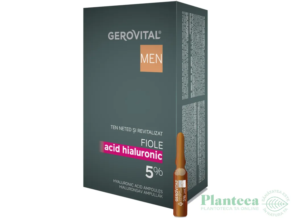 Fiole acid hialuronic 5% barbati 10x2ml - GEROVITAL MEN