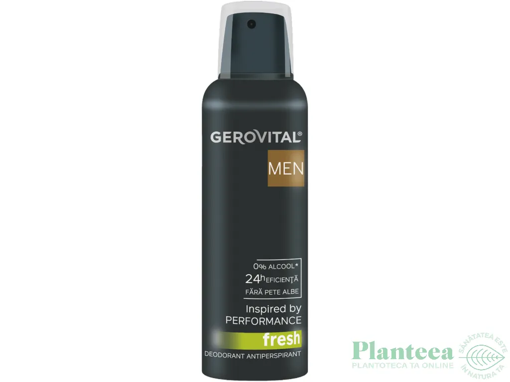 Deodorant spray antiperspirant Fresh 24h 0%alcool barbati 150ml - GEROVITAL MEN