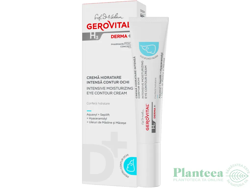 Crema contur ochi hidratare intensa 15ml - GEROVITAL H3 DERMA+