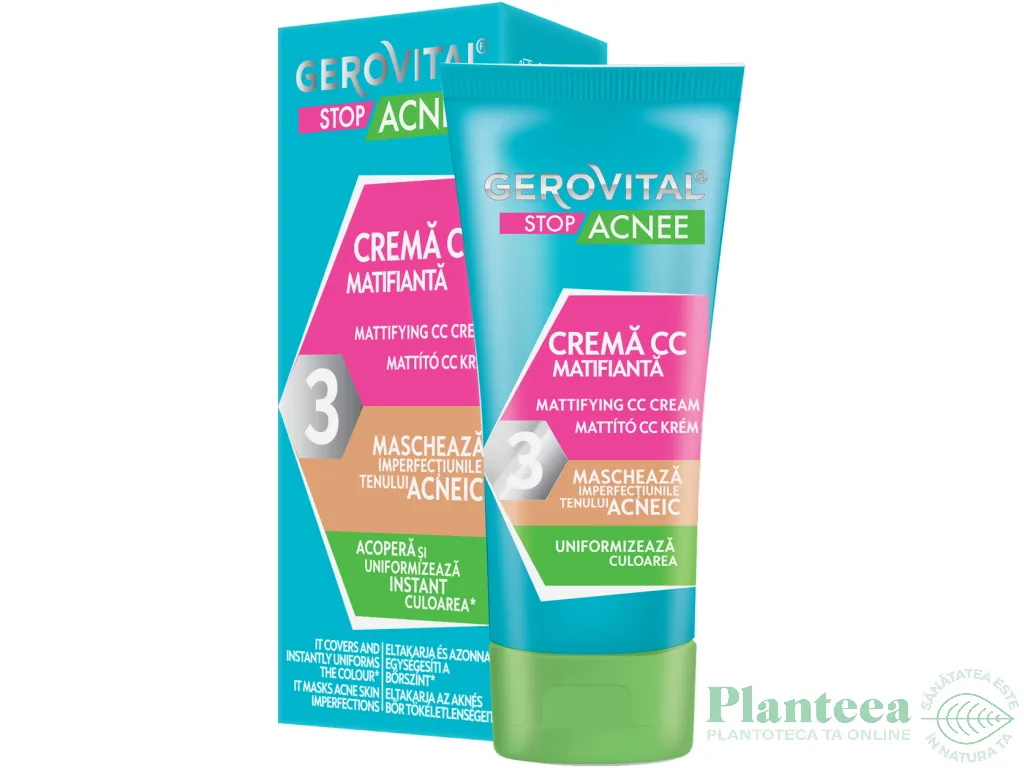 Crema CC matifianta ten acneic 30ml - GEROVITAL STOP ACNEE