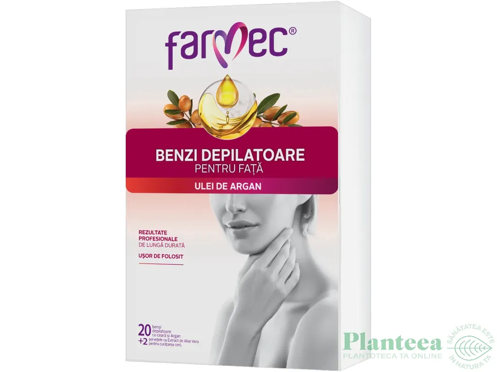 Benzi depilatoare fata ulei argan 20b - FARMEC
