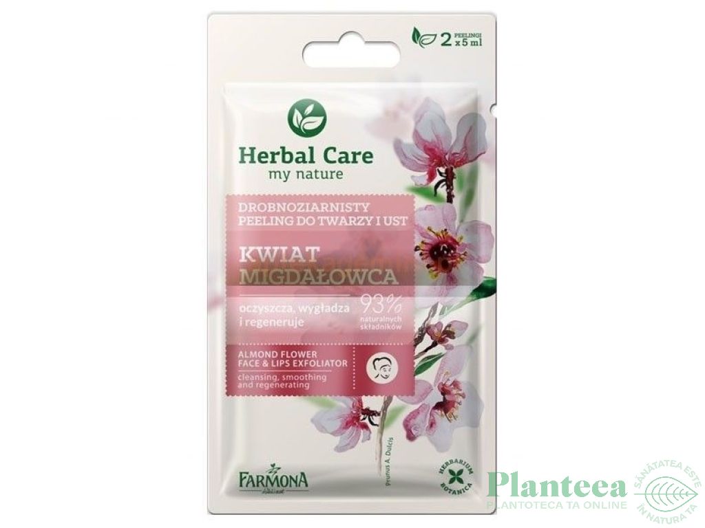Peeling fata buze flori migdal Herbal Care 2x5ml - FARMONA