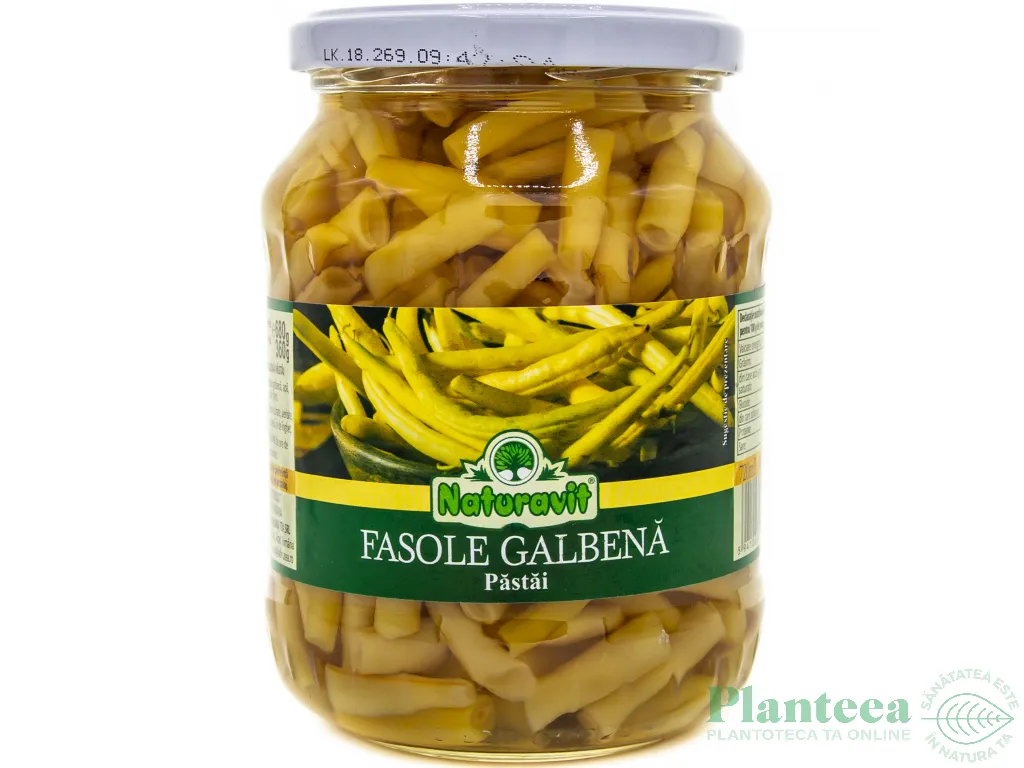 Conserva fasole galbena pastai taiata 720ml - NATURAVIT