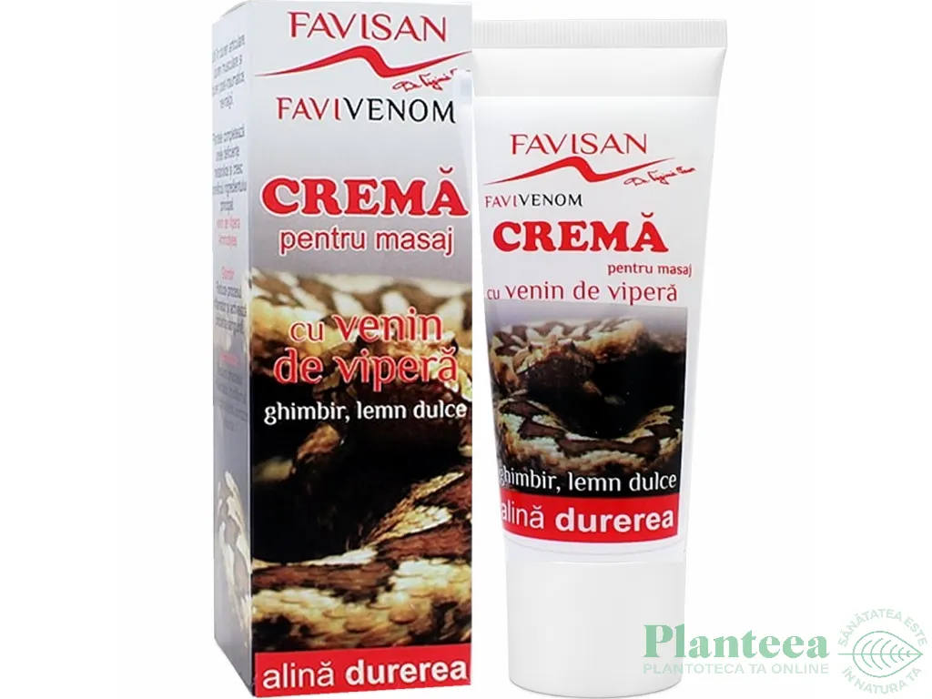 Crema masaj venin vipera ghimbir lemn dulce FaviVenom 50ml - FAVISAN