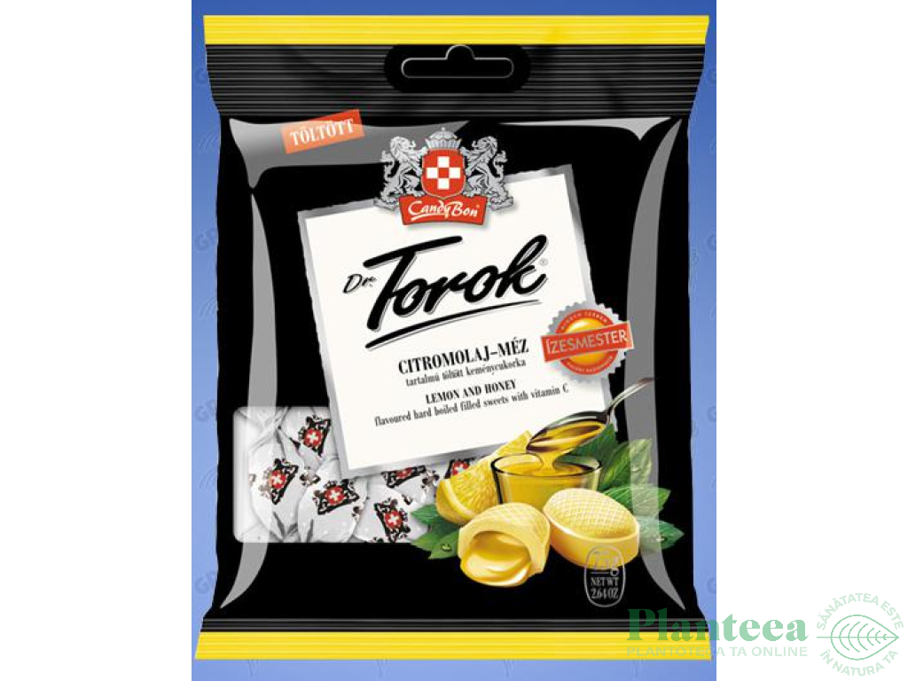 Dropsuri mentolate ulei lamaie miere 75g - DR TOROK