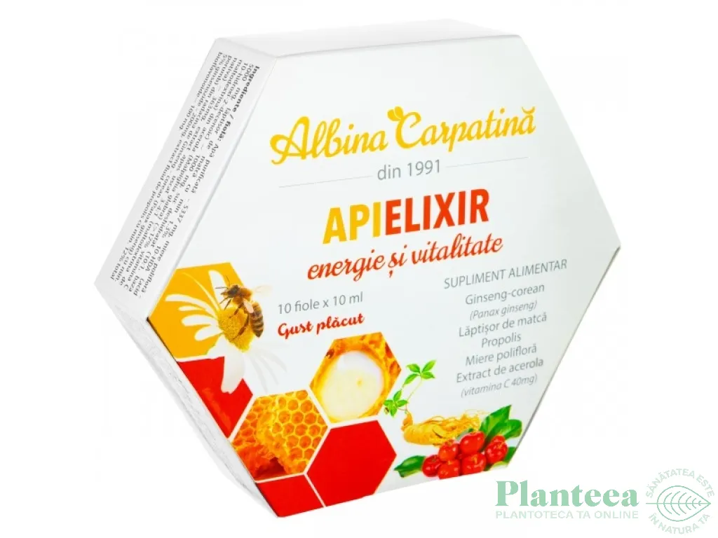 Fiole ApiElixir energie vitalitate 10x10ml - ALBINA CARPATINA