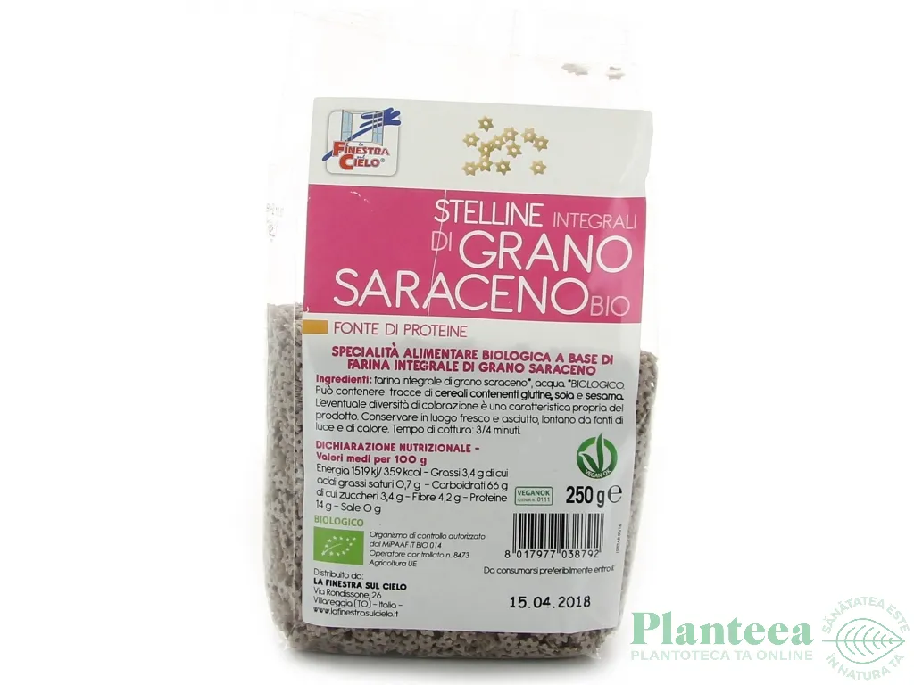 Paste stelute hrisca integrala eco 250g - LA FINESTRA SUL CIELO