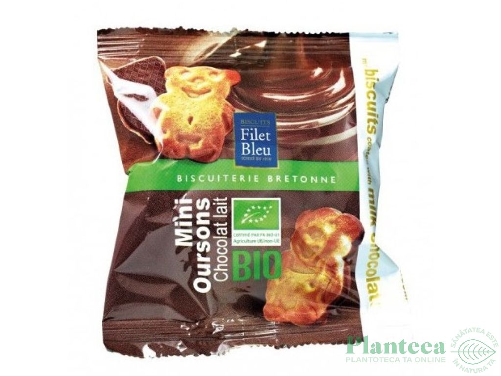 Biscuiti ursuleti ciocolata lapte eco 35g - FILET BLEU