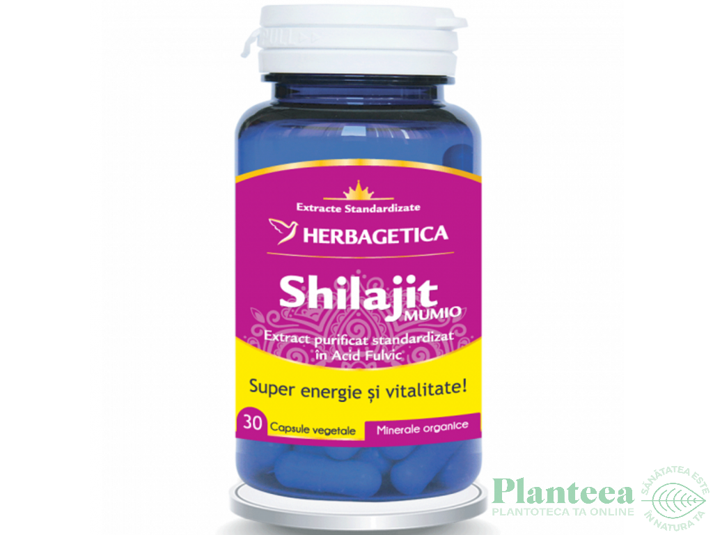 Super Shilajit [Mumio] 350mg extract cu 60% acid fulvic 30cps - HERBAGETICA