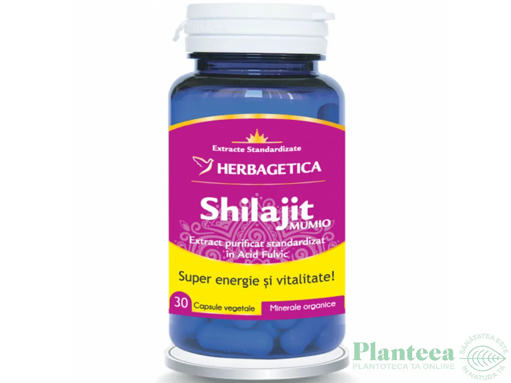 Super Shilajit [Mumio] 350mg extract cu 60% acid fulvic 30cps - HERBAGETICA