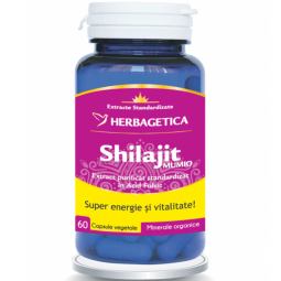 Super Shilajit [Mumio] 350mg extract cu 60% acid fulvic 60cps - HERBAGETICA