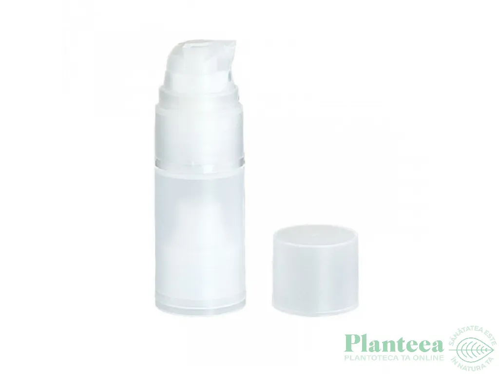 Flacon plastic translucid airless Aurora fara pompa 15ml - ELLEMENTAL