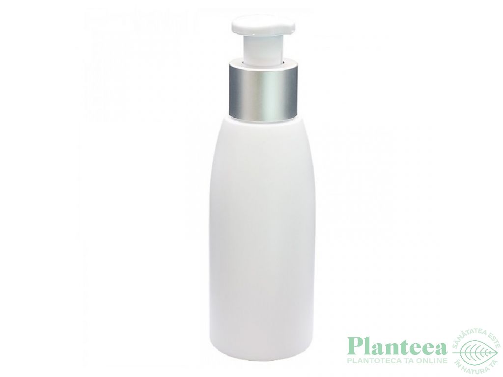 Flacon plastic alb Gaia cu pompa medie 100ml - MAYAM