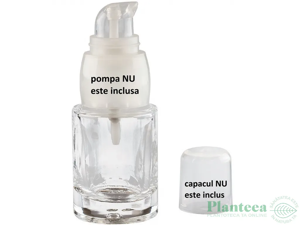Flacon sticla transparenta Laura fara capac 15ml - ELLEMENTAL