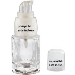 Flacon sticla transparenta Laura fara capac 15ml - ELLEMENTAL