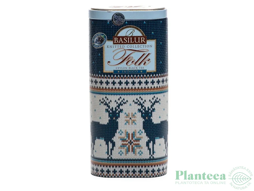 Ceai negru ceylon Folk Indigo cutie 100g - BASILUR