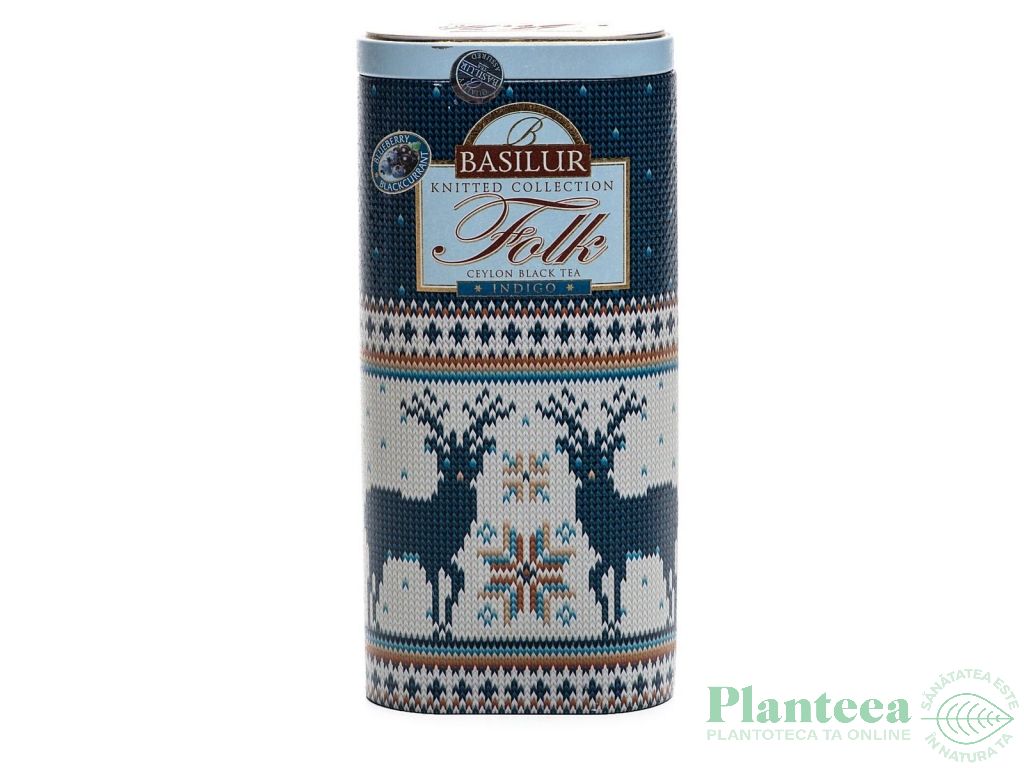 Ceai negru ceylon Folk Indigo cutie 100g - BASILUR