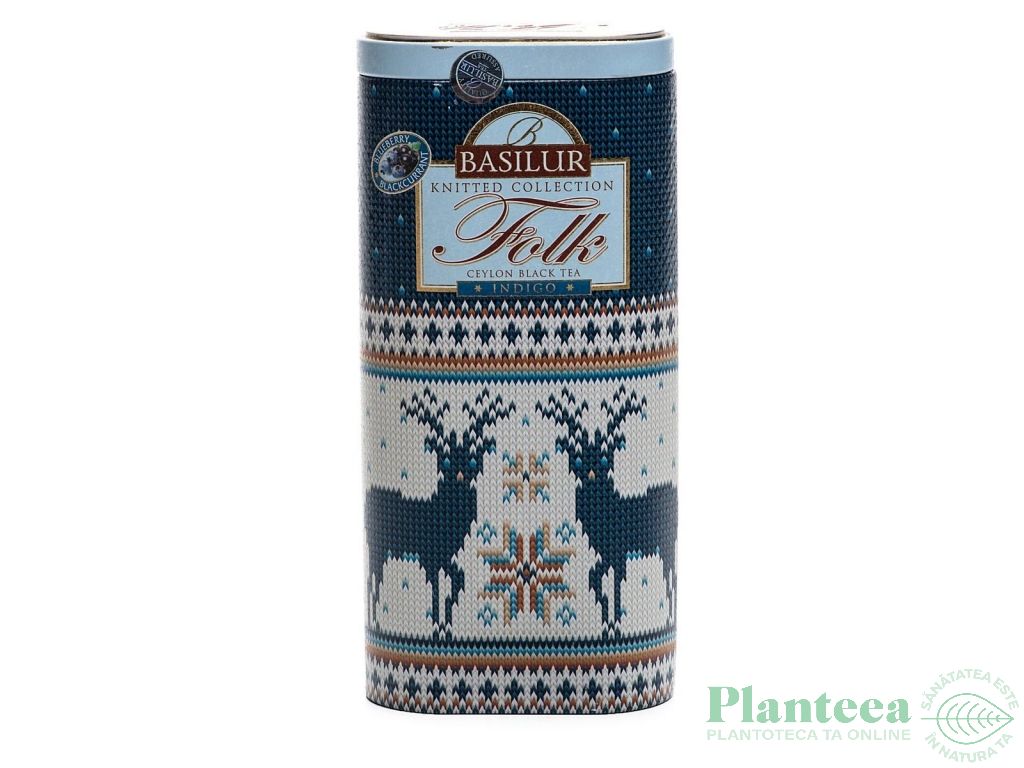 Ceai negru ceylon Folk Indigo cutie 100g - BASILUR