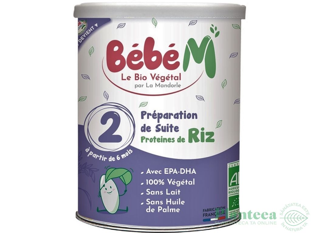 Lapte praf formula2 proteine orez bebelusi +6luni eco 800g - LA MANDORLE