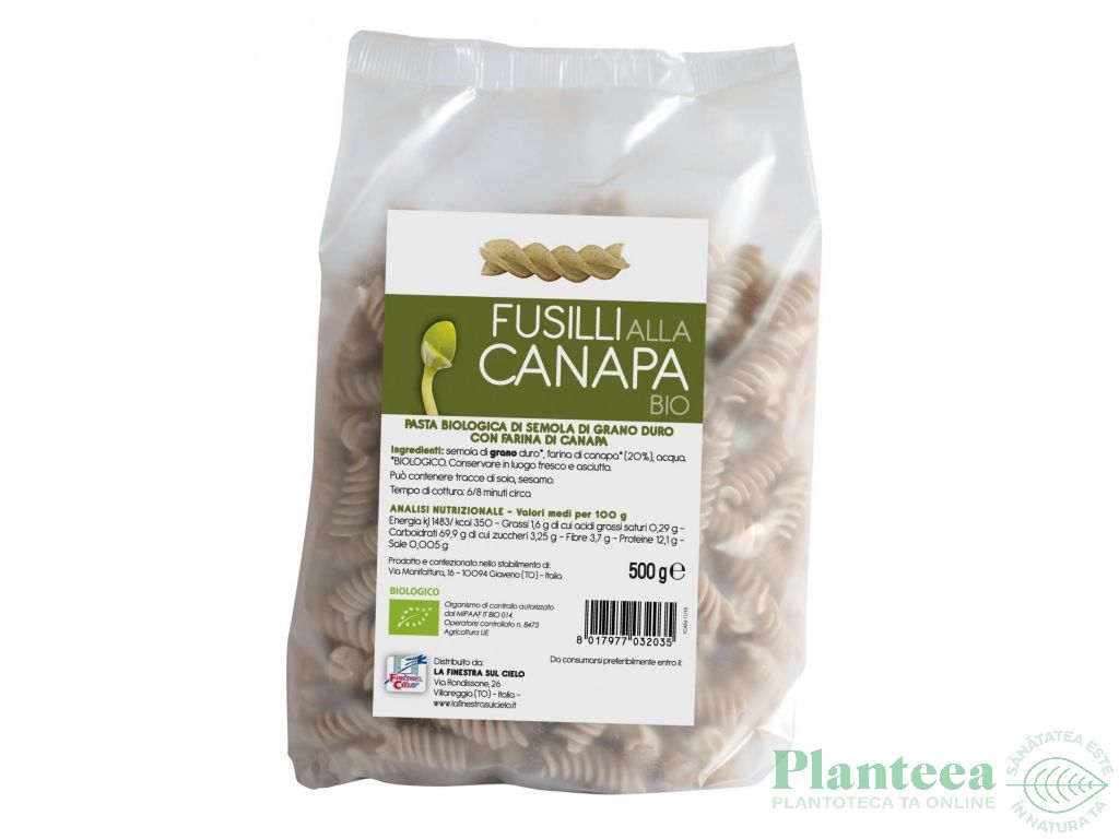 Paste fusilli grau canepa eco 500g - LA FINESTRA SUL CIELO