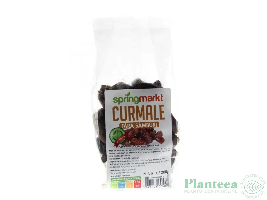 Curmale uscate fara samburi 200g - SPRINGMARKT