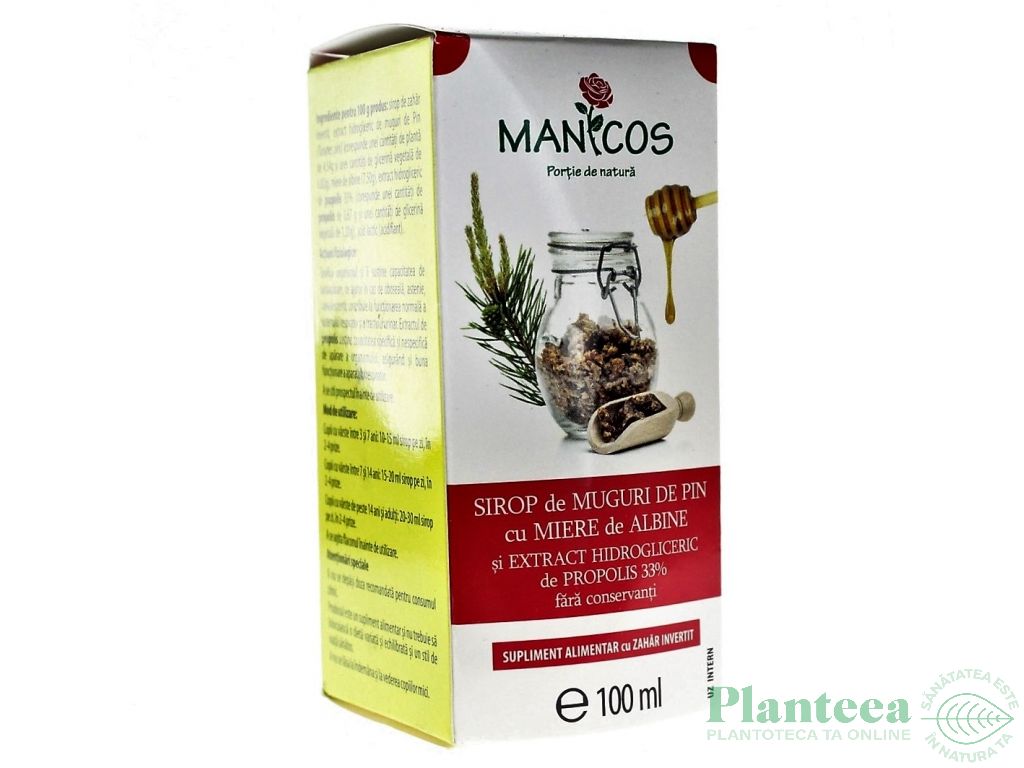 Sirop muguri pin miere propolis 100ml - MANICOS