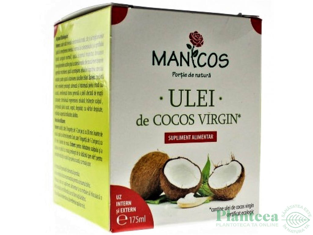 Ulei cocos virgin 175ml - MANICOS