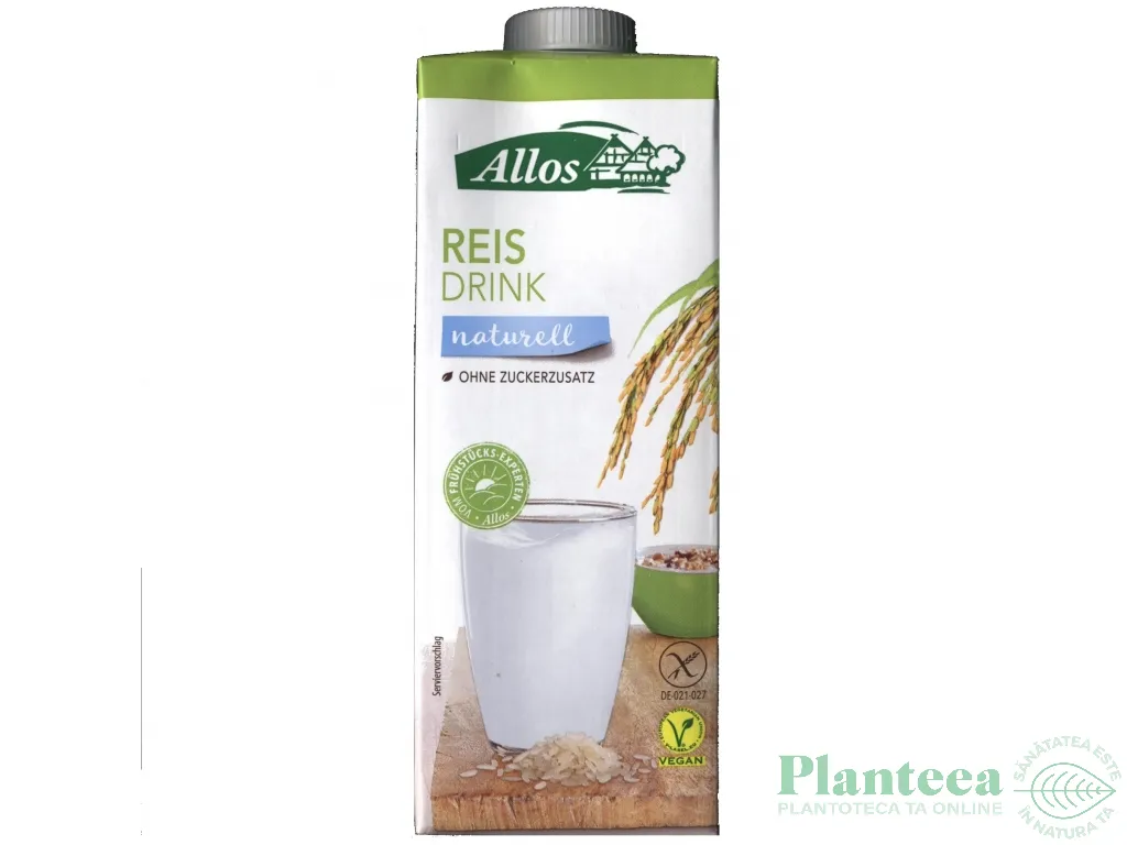 Lapte orez simplu fara gluten eco 1L - ALLOS
