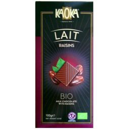 Ciocolata lapte cu stafide eco 100g - KAOKA