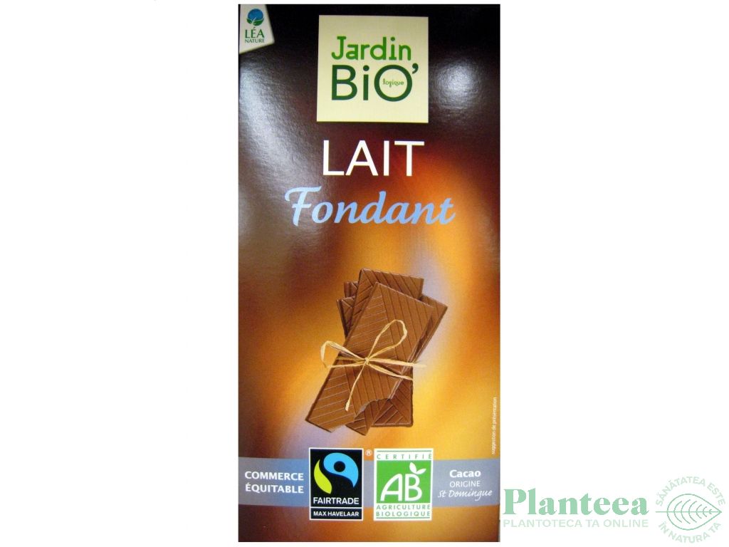 Ciocolata lapte fondant eco 100g - JARDIN BIO