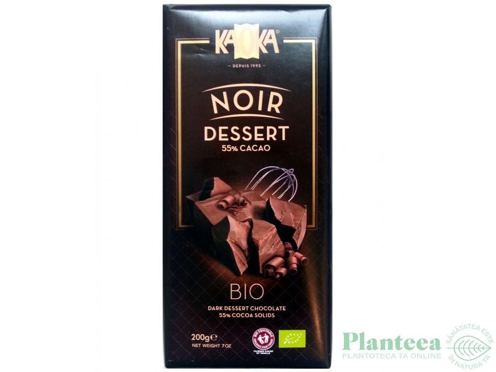 Ciocolata neagra 55% Noir Dessert eco 200g - KAOKA