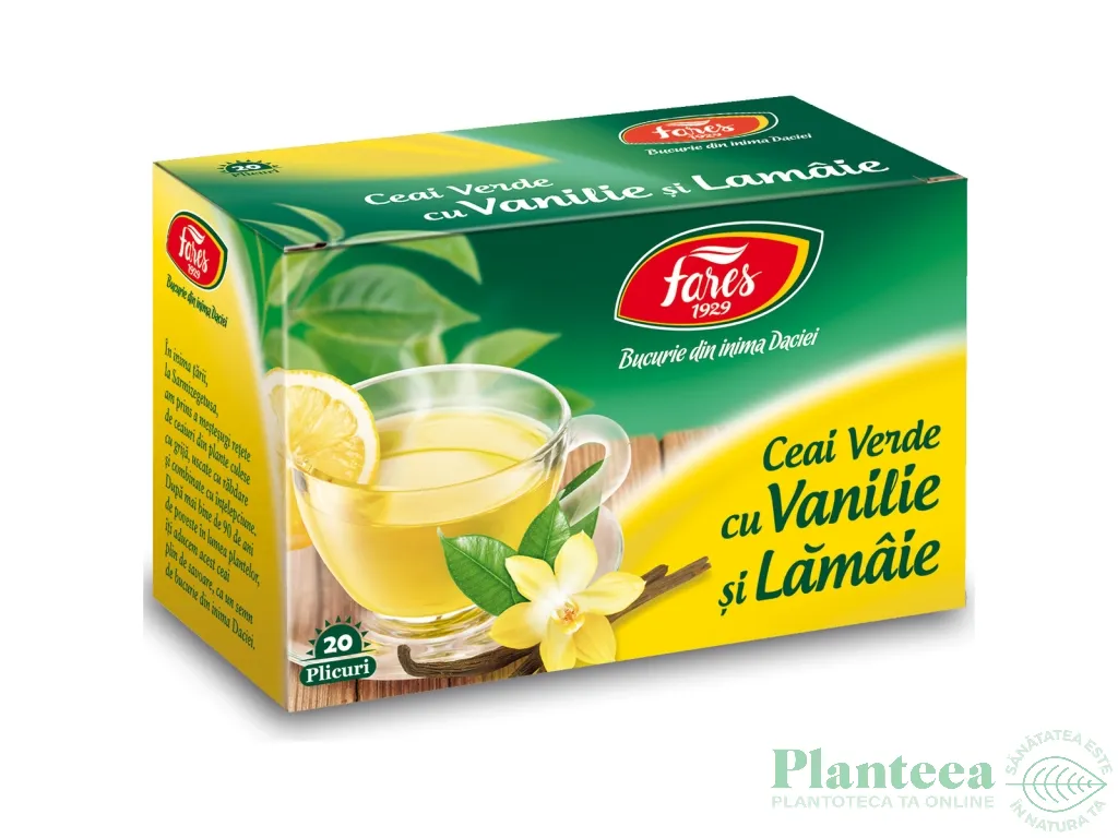 Ceai verde lamaie vanilie 20dz - FARES