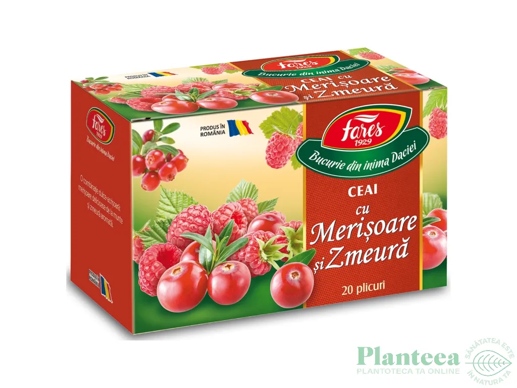 Ceai cu merisoare zmeura 20dz - FARES