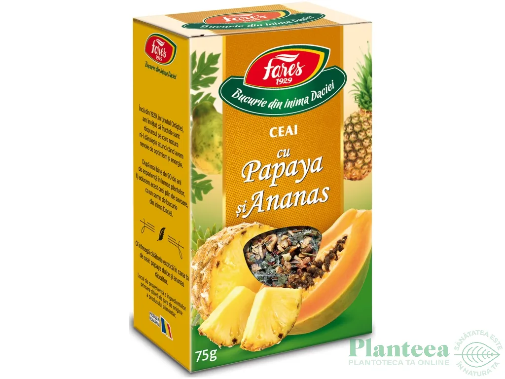 Ceai cu papaya ananas 75g - FARES