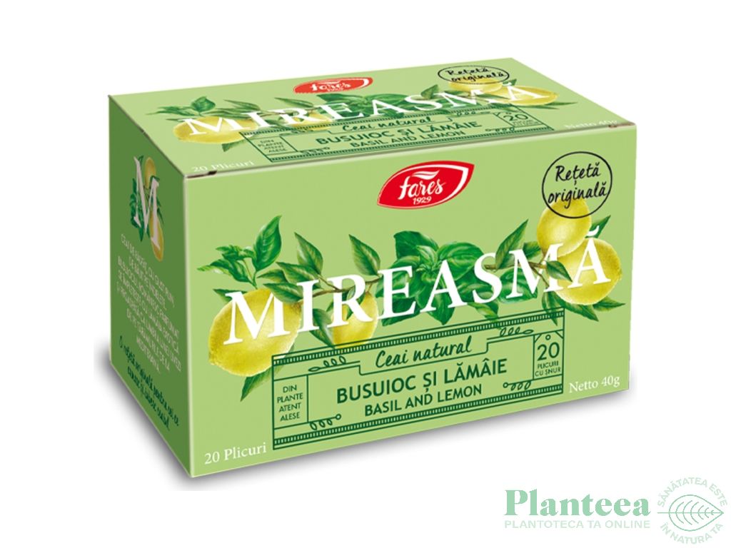 Ceai natural Mireasma busuioc lamaie 20dz - FARES